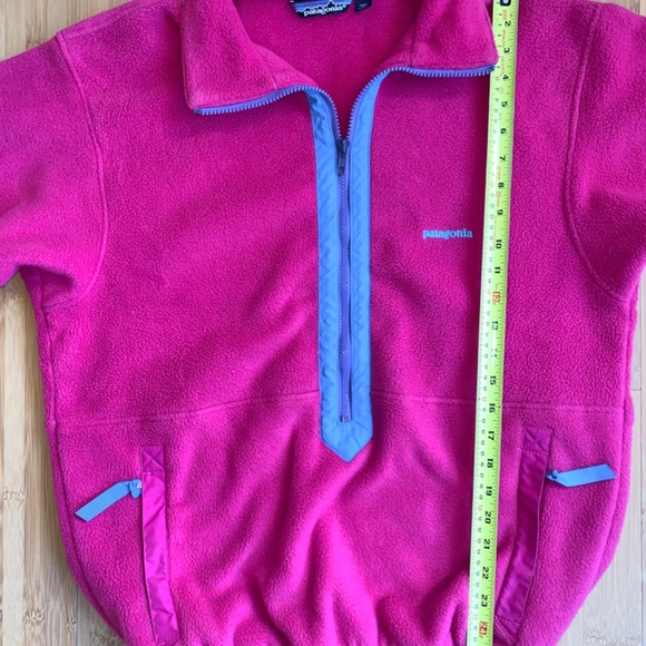 Vintage Patagonia M Hot Pink Blue Purple Half Zip Fleece Pullover Womens 12 USA - Picture 12 of 13